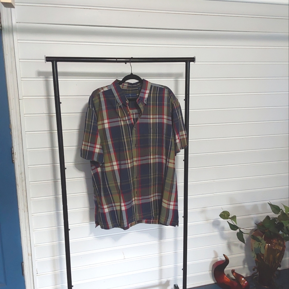 World island multicolored plaid dress shirt for men